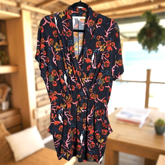 Rachel Rachel Roy Floral Bird Print Mini Dress Size XS - Picture 1 of 9